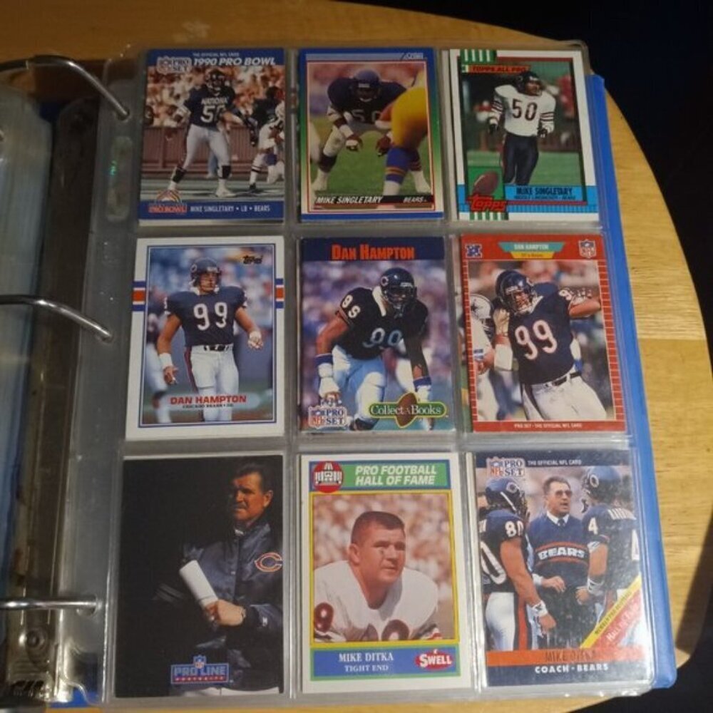 Mike Singletary Mike Ditka Dan Hampton 9 Card Lot Chicago Bears
